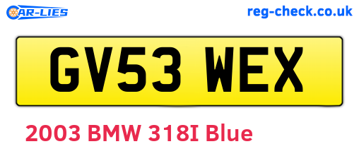 GV53WEX are the vehicle registration plates.