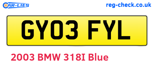 GY03FYL are the vehicle registration plates.