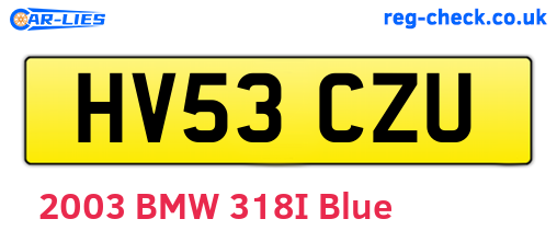 HV53CZU are the vehicle registration plates.
