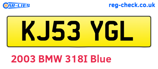 KJ53YGL are the vehicle registration plates.