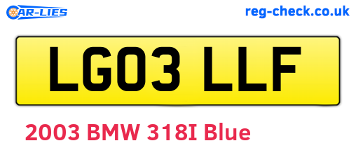 LG03LLF are the vehicle registration plates.