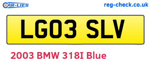 LG03SLV are the vehicle registration plates.