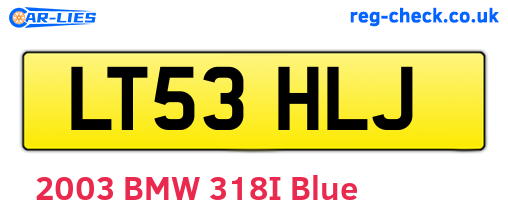 LT53HLJ are the vehicle registration plates.