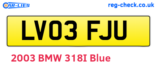 LV03FJU are the vehicle registration plates.