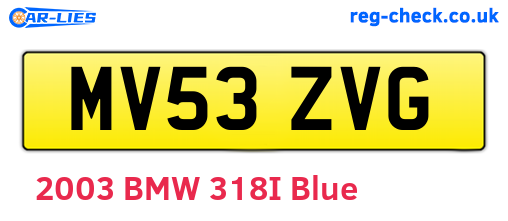 MV53ZVG are the vehicle registration plates.
