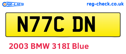 N77CDN are the vehicle registration plates.