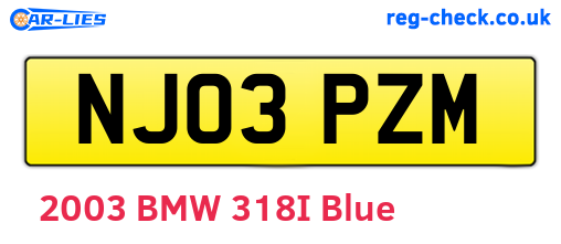 NJ03PZM are the vehicle registration plates.