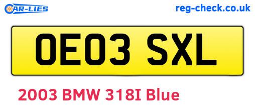 OE03SXL are the vehicle registration plates.