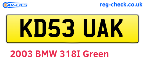 KD53UAK are the vehicle registration plates.