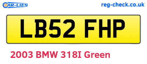 LB52FHP are the vehicle registration plates.