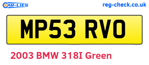 MP53RVO are the vehicle registration plates.
