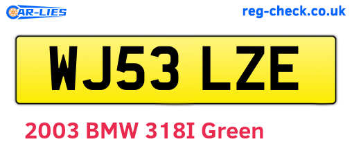 WJ53LZE are the vehicle registration plates.