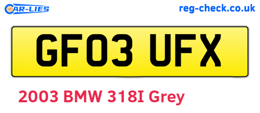 GF03UFX are the vehicle registration plates.