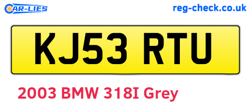 KJ53RTU are the vehicle registration plates.