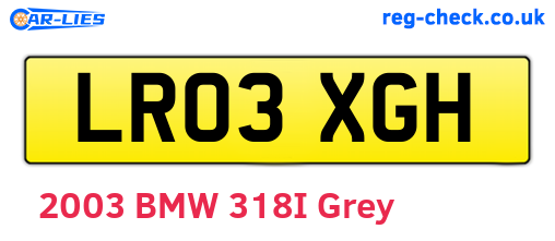 LR03XGH are the vehicle registration plates.