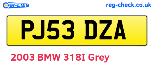 PJ53DZA are the vehicle registration plates.