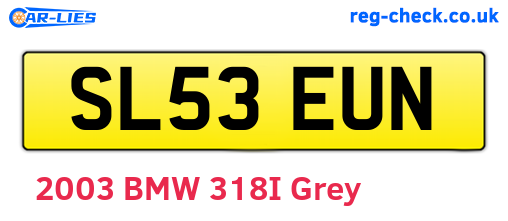 SL53EUN are the vehicle registration plates.