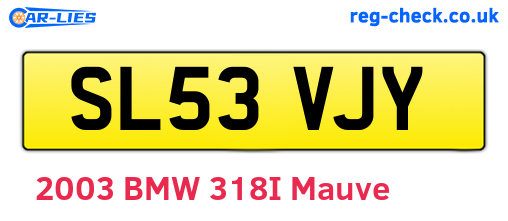 SL53VJY are the vehicle registration plates.