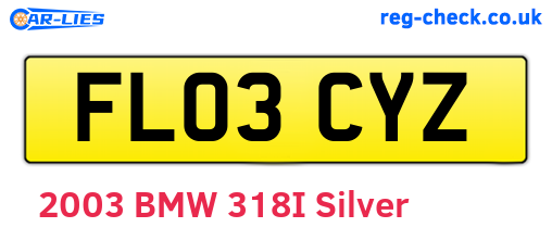 FL03CYZ are the vehicle registration plates.