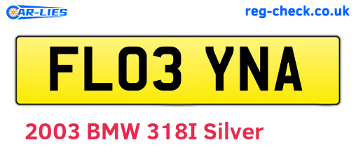 FL03YNA are the vehicle registration plates.