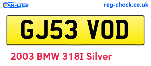 GJ53VOD are the vehicle registration plates.