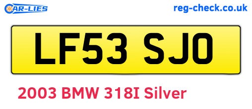 LF53SJO are the vehicle registration plates.