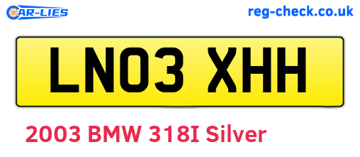 LN03XHH are the vehicle registration plates.