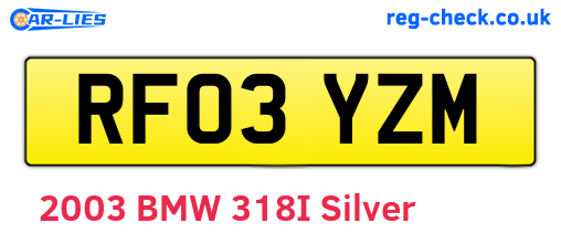 RF03YZM are the vehicle registration plates.