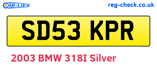 SD53KPR are the vehicle registration plates.
