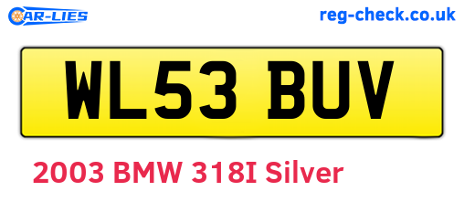 WL53BUV are the vehicle registration plates.