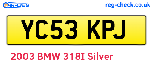 YC53KPJ are the vehicle registration plates.