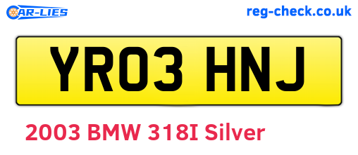 YR03HNJ are the vehicle registration plates.