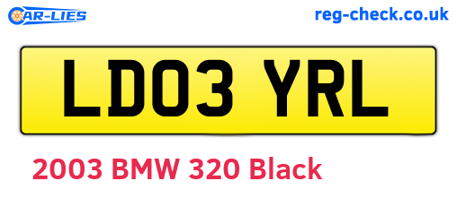 LD03YRL are the vehicle registration plates.