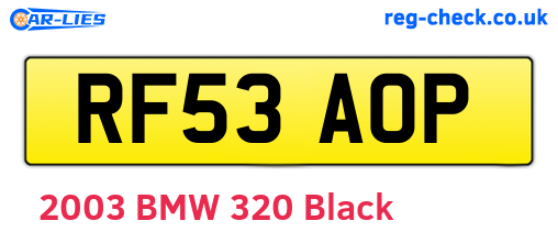 RF53AOP are the vehicle registration plates.