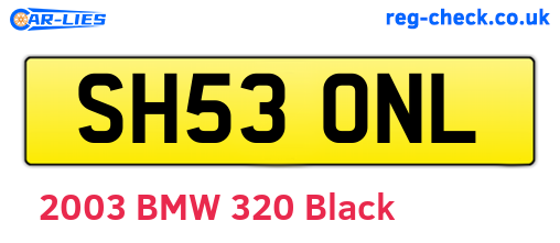 SH53ONL are the vehicle registration plates.