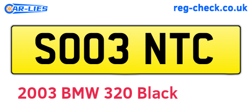 SO03NTC are the vehicle registration plates.