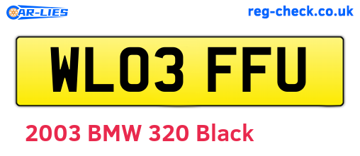 WL03FFU are the vehicle registration plates.