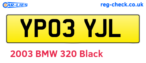 YP03YJL are the vehicle registration plates.