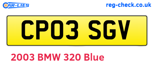 CP03SGV are the vehicle registration plates.