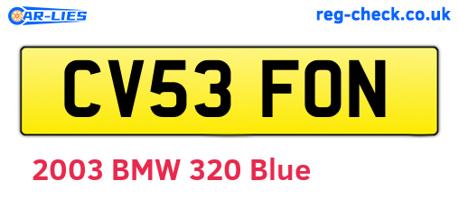 CV53FON are the vehicle registration plates.