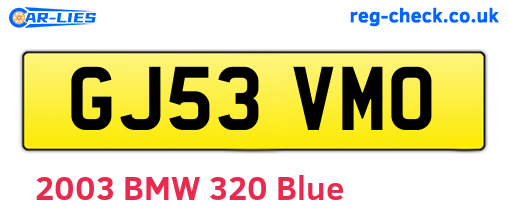 GJ53VMO are the vehicle registration plates.