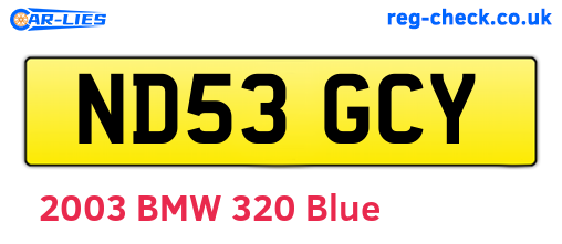 ND53GCY are the vehicle registration plates.