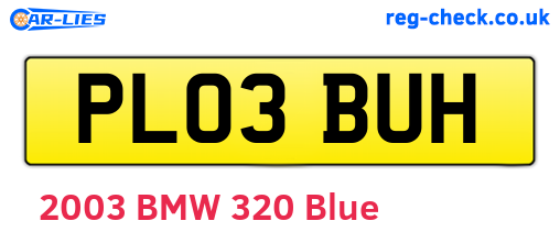 PL03BUH are the vehicle registration plates.