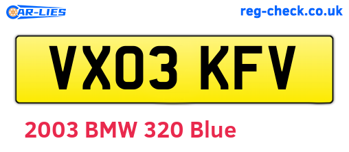 VX03KFV are the vehicle registration plates.
