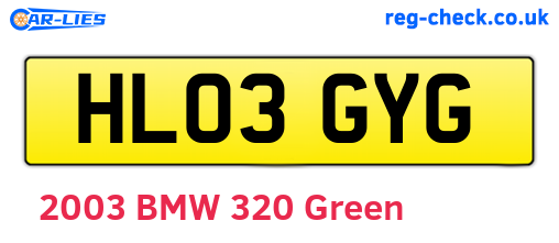 HL03GYG are the vehicle registration plates.