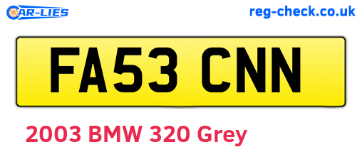 FA53CNN are the vehicle registration plates.