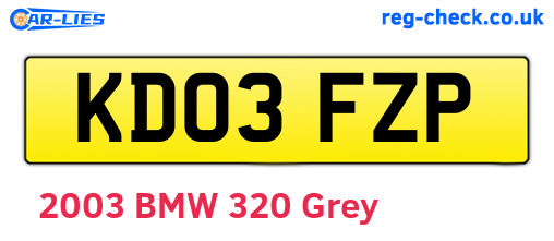 KD03FZP are the vehicle registration plates.
