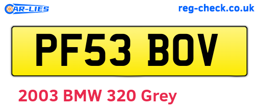 PF53BOV are the vehicle registration plates.