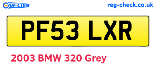 PF53LXR are the vehicle registration plates.