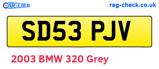 SD53PJV are the vehicle registration plates.